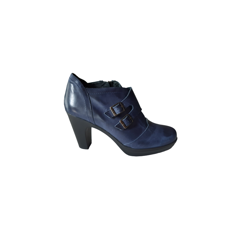 Zapato de tacón Cardel azul con plataforma.