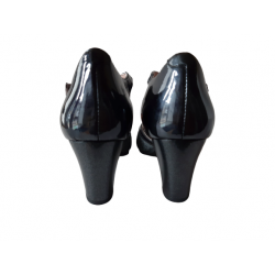 Zapato salón Pitillos 1065 en negro-gris de tacón.