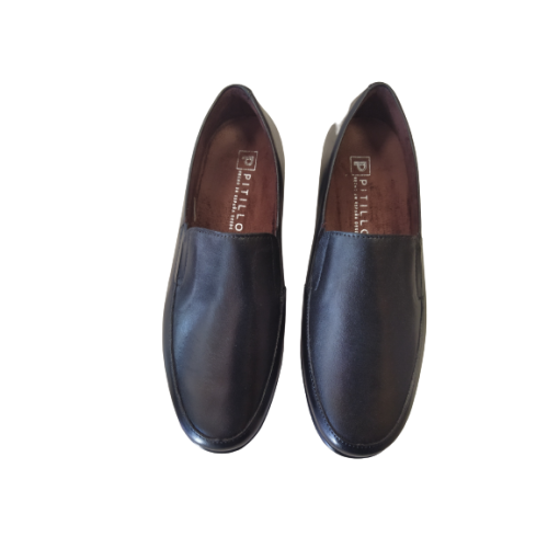 Zapato Pitillos 105 cuero con elásticos.