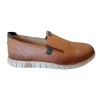 Zapato de elásticos Surko 13368 combinado marrón-marino.
