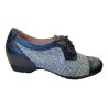 Zapato cuña interna Pitillos 3601 azul semiperforado.