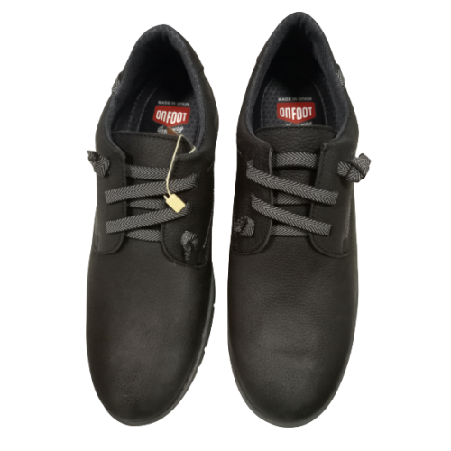 Zapato On Foot 9000 Blucher negro de cordones.