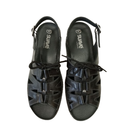 Sandalia Suave by Leyland 3004 negra ancho especial.