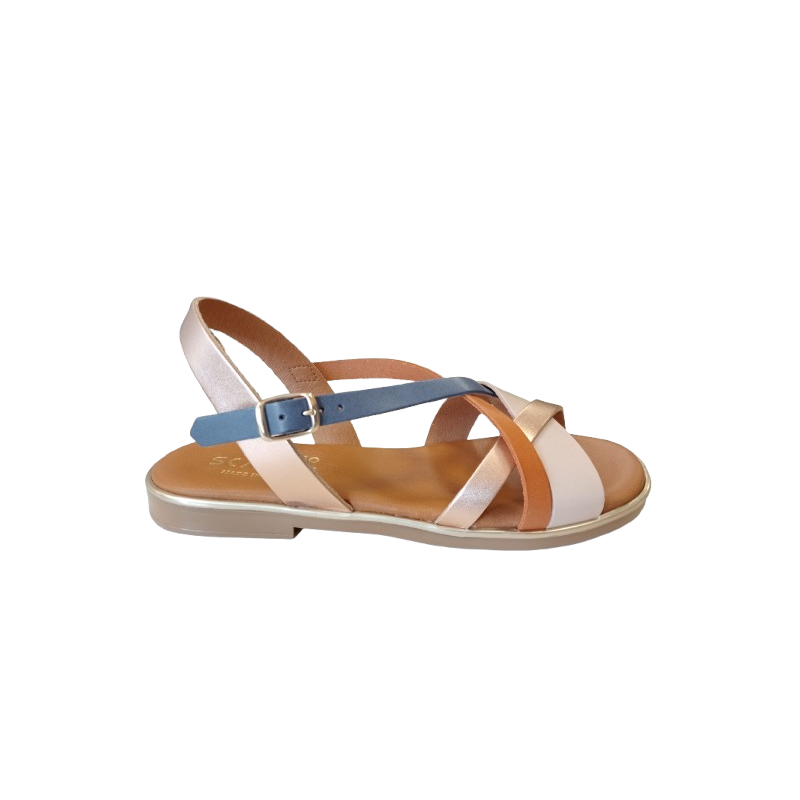 Sandalia plana Studio Scarpe SF-34639 combinada de tiras.