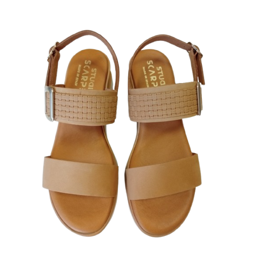 Sandalia de cuña Studio Scarpe SF-153754 Nuez.