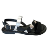 Sandalia plana Studio Scarpe SF-77800 negra-plata.