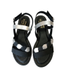 Sandalia plana Studio Scarpe SF-77800 negra-plata.
