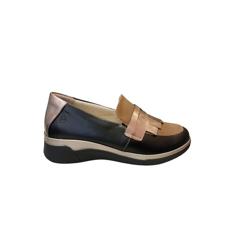 Zapato de cuña Suave 3589 tricolor con plantilla extraíble.