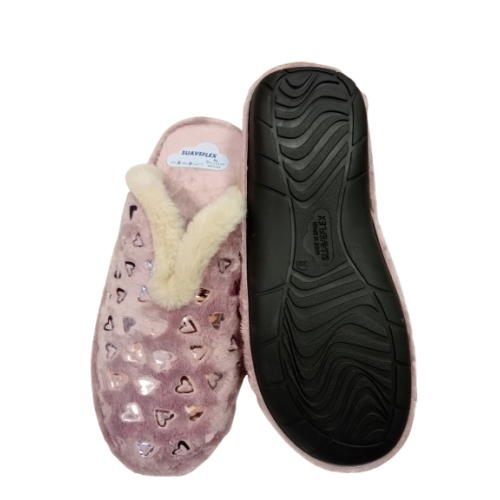 Zapatilla descalza Suaveflex by Bruma 550 Corazones lila.