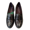 Zapato de tacón Pitillos 10740 negro piel combinada.