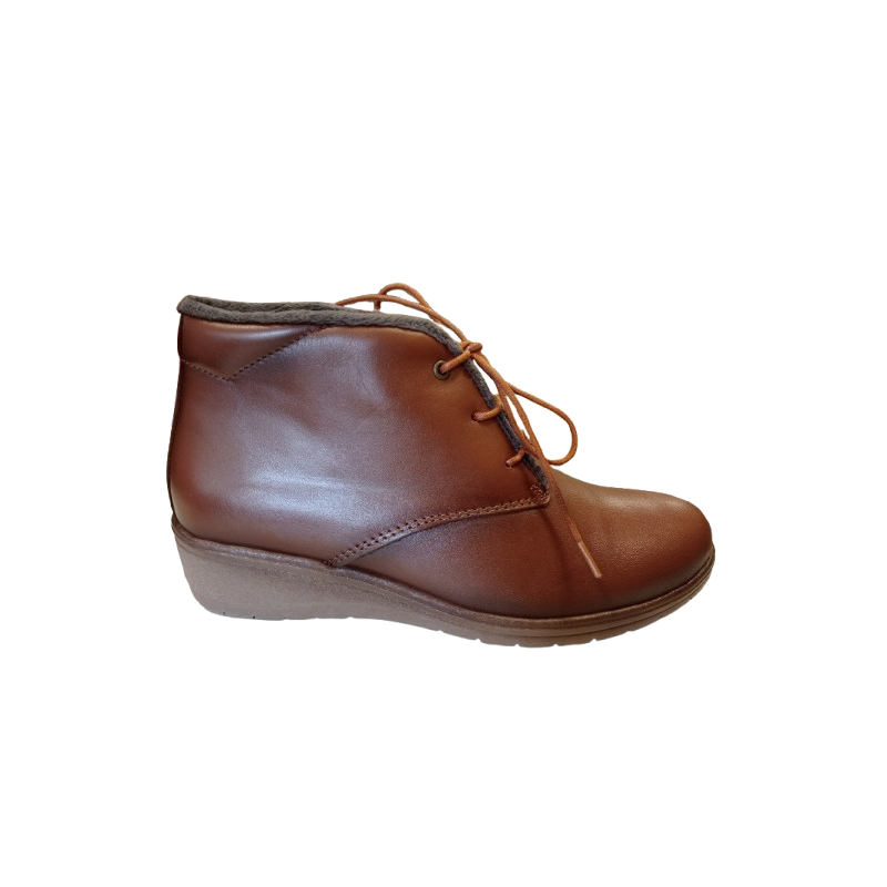 Bota de cuña Leyland 1005 marrón forrada de pelo.