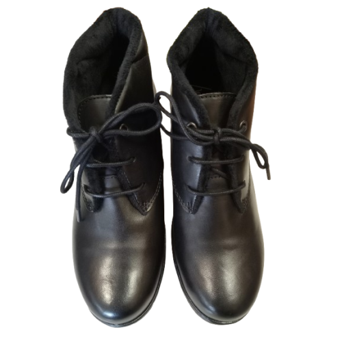 Bota de cuña Leyland 1005 negra forrada de pelo.