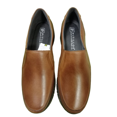 Zapato Pitillos 109 cuero con elásticos laterales.