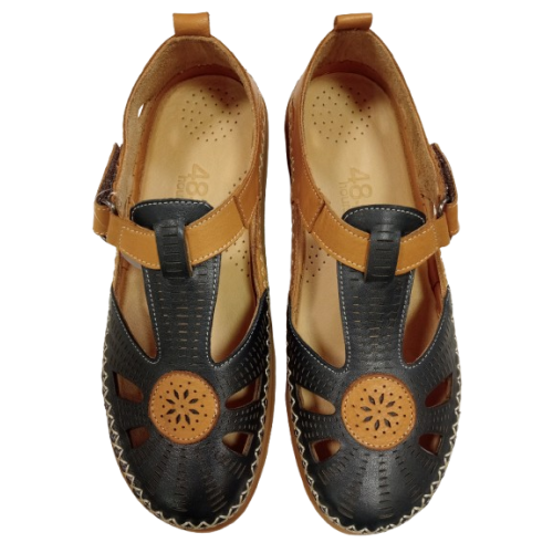 Sandalia 48 Horas 613502/29 de velcro azul combinada.