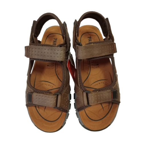 Sandalia Paredes Gredos con velcro y piel.