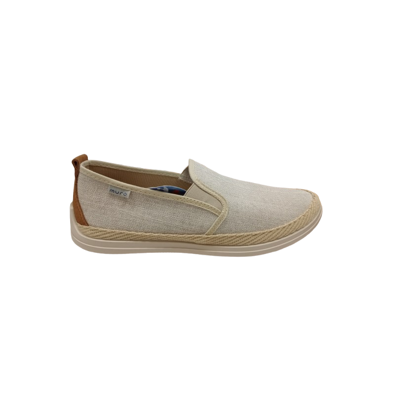 Alpargata Muro 521 beig con elásticos.