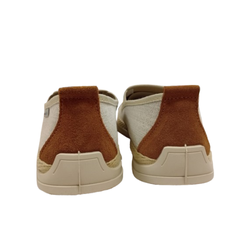 Alpargata Muro 521 beig con elásticos.