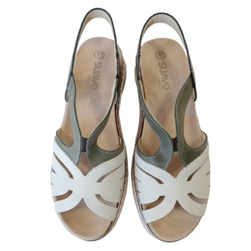 Sandalia Suave 3376 de elásticos con plantilla extraíble.