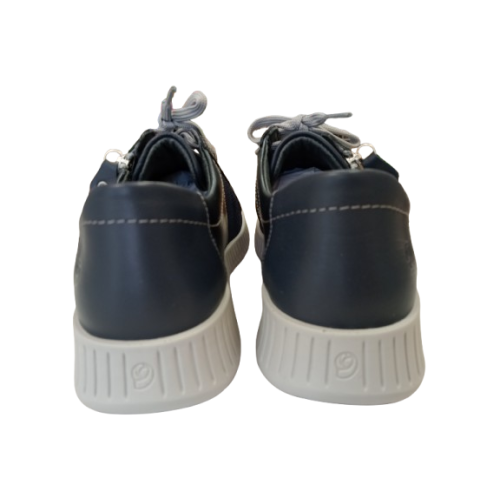 Zapato deportivo ancho especial Suave 3302 azul de licra transpirable.