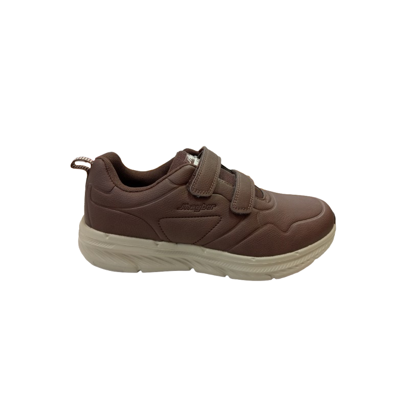 Deportivo de velcro J´hayber Castro marrón.