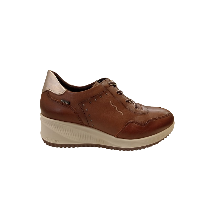 Zapato de cuña Fluchos Novax F2545 cordones elásticos.
