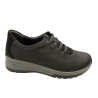 Zapato de cuña Suave 3955 negro con cordones elásticos.