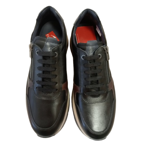 Zapato deportivo Fluchos Karter F2530 negro combinado cierre cremallera.