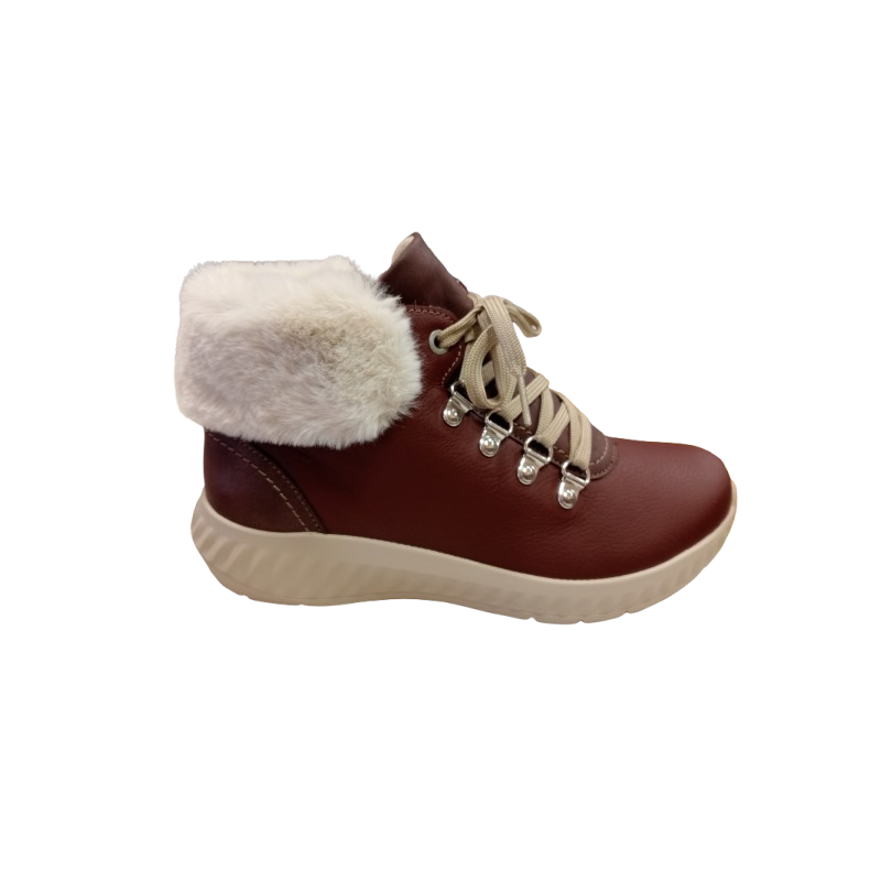 Bota Suave 3757 granate con cierre cremallera.