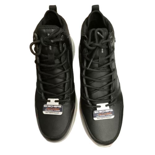 Bota Skechers 65801 Delson negra con Waterproof.