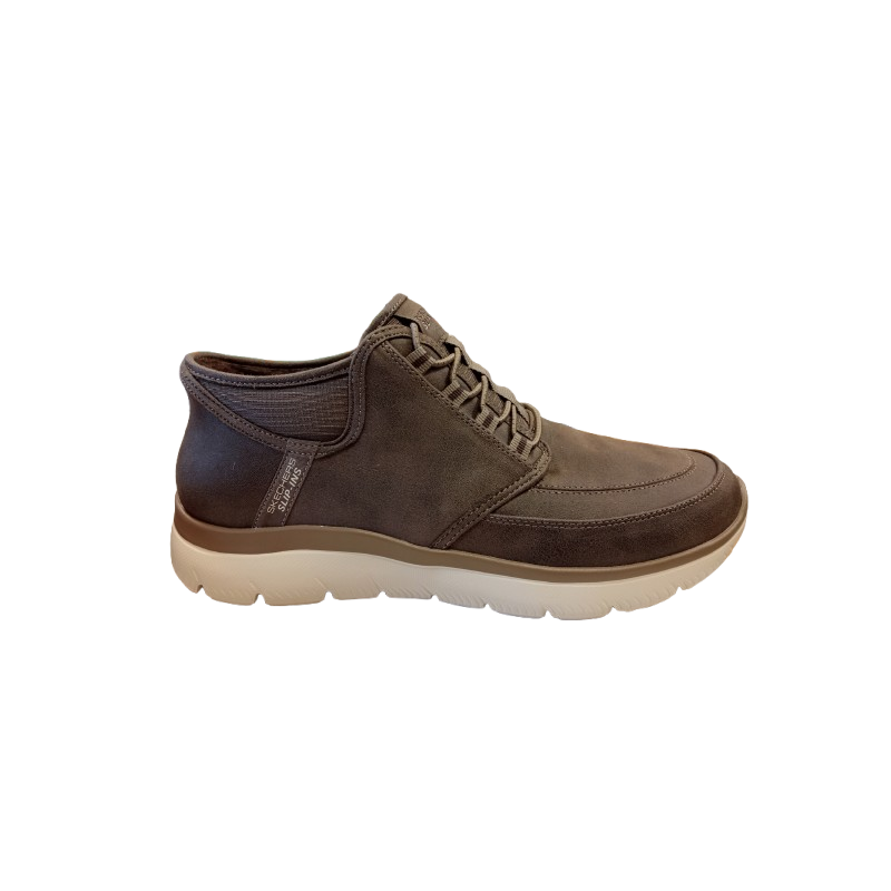 Bota Skechers 232927 chocolate con Slip-ins.