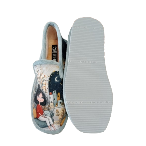Zapatilla cerrada Javer 32-431 niña luna piso microporoso.